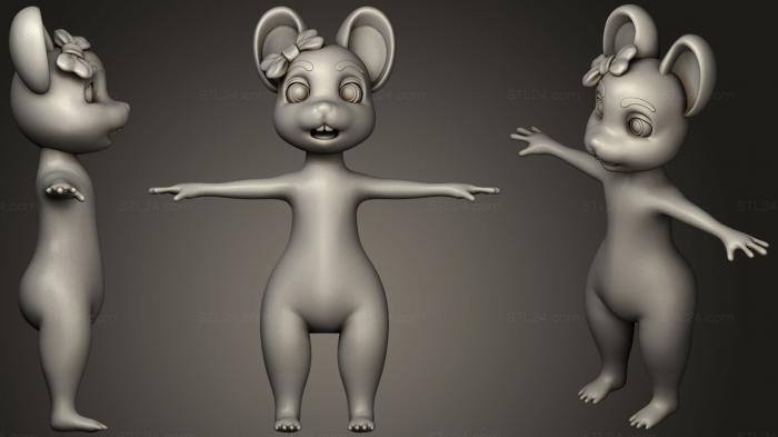 Figurines simple (OMO Little mouse, STKPR_1490) 3D models for cnc
